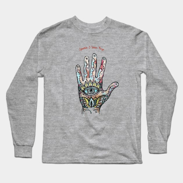 Hamsa Hand - Mysteries & Hidden Things. Long Sleeve T-Shirt by FanitsaArt